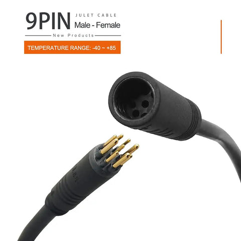 Ebike Hub Motor Extension Cable 9 Pin Waterproof Female To Male Connector For Electric Bike And Escooter, 60cm 130cm 160cm Lengths IP66 Waterproof Conversion Kit Flexible Long Reach For Quick Install