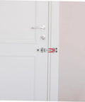 4 Pack Adjustable Metal Toggle Latch Clamps With Buckle Joint Design For Cabinets, Toolboxes, Doors, And Boxes, Heavy Duty Pull Latches, Easy Installation, Secure Locking installed on white door