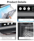 Large Capacity Countertop Ice Maker With No Fuss Self Cleaning And Three Liter Detachable Tank Churning Out Fresh Nugget Ice Quickly features LCD indicator and pull-out ice dispenser.