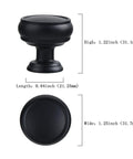 Dimensions of 10 Pack Matte Black Cabinet Knobs 1-1/4 Inch Modern Zinc Alloy Hardware For Kitchen Cabinets, Dresser And Drawer Knobs