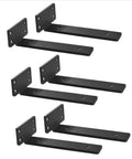 Legit Heavy Duty Floating Shelf Brackets 10 Pack Thick Invisible L Bracket Wall Mounts showing three pairs of steel mounts in black.