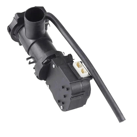 XPQ-6C2 Washer Drain Pump Motor Replacement Kit for Front Load Laundry, black plastic drain valve assembly with hose