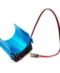 Rugged RC Motor Heat Sink With 5V Cooling Fan For 540 550 Brushed Motors And 3650 3660 3674 Brushless Motors, Blue