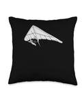 Funny Hang Glider Art Throw Pillow For Men And Women Hang Gliding Lover Gift Air Sport Enthusiast Decor Double Sided Print Cushion