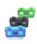Heavy Duty Welding Wire Fixture Clamps Thickened Adjustable Cable Holds For Soldering Projects And Electrical Work Made With Durable Abs in blue, black, and green colors.