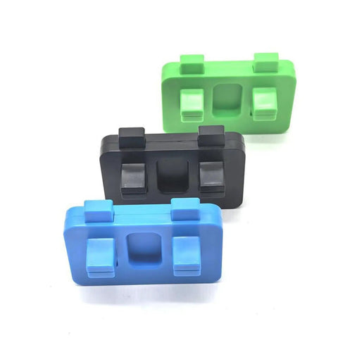 Heavy Duty Welding Wire Fixture Clamps Thickened Adjustable Cable Holds For Soldering Projects And Electrical Work Made With Durable Abs in blue, black, and green colors.