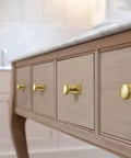 Brushed Gold Cabinet Knob With Classic Square Backplate Set Of 6 Modern Zinc Alloy Drawer Knobs For Furniture, 1.3 Inch Dia