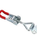 Close-up of Six Pack Latch Draw Hasp Spring Loaded Clamp For Cabinet Door Lock And Trailer Box Latch Beefy Carbon Steel Fastener
