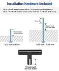 Installation instructions for Matte Black 2 Inch Cabinet Knobs 30 Pack Stainless Steel Kitchen Cabinet Knobs with screws included
