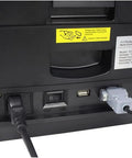 Back view showing power and USB connections of the Money Counter Machine With Denomination Sorting And Built In Printer LCD Display Fake Money Detector Multicurrency Support USD EUR GBP CNY INR RUB THB Easy SD Card Updates Must Have Pro Grade Cash Counting For Busy Retail.