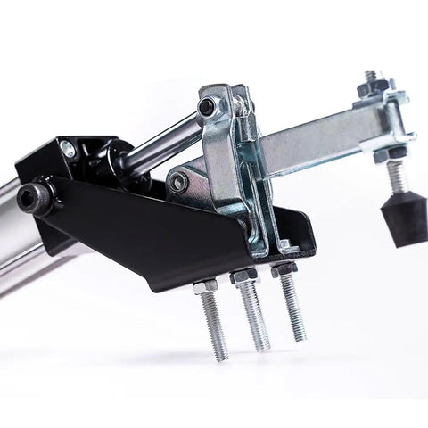 Heavy Duty Pneumatic Clamp With Quick Toggle Action For Precise Workpiece Holding And Fast Setup Pro Grade Build 499.4 Lbs Max Force GH-12132-A Durable Hot Rolled SPHC Steel Clamp Tool For Metalworking And Assembly close-up