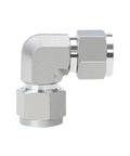 316L Stainless Steel Heavy-Duty Compression Union Elbow 90 Degree Pipe Fitting Forged No Plated Finish For 1/8 To 1 Inch Tube OD