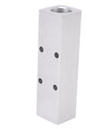 Side view of Beefy Aluminum Pneumatic Air Manifold Block, 3 Way 5 Port With 1/2 NPT Inlet And 1/4 NPT Outlets For Compressors