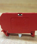 Straight Up Heavy Duty 10 Amp 22 Mm 600 Vac Contact Block Featuring Normally Closed Contacts And Vibrant Red Housing For Industrial Pilot Gear Knockout Reliability Built Tough Today.