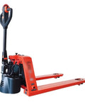 Heavy Duty Electric Pallet Jack That Rolls Smooth And Handles Big Loads 4400 Lb Capacity Lithium Powered Warehouse Truck with narrow aisle design.