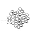 100 Pcs Stainless Steel Flat Washers For Frameless Eyeglasses And Rimless Glasses Screw Gaskets With Snug Fit And Sleek Design, Ideal For Glasses Repair Kits, Quick Fixes, And DIY Eyewear Repairs. 0.1 in silver washers