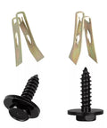 Beefy Heavy Duty Metal Car U Nut Clip Fastener Kit 200 Piece Set For Bumpers And Body Panels Retainer Clips For Fender Trim And Door Panels Splash Shield Manganese Steel Built To Last Durable Auto Fasteners, shown with clips and screws
