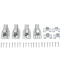 Set Of Four Spring Loaded Latches For Closets Cupboards And Cabinets In Stainless Steel With Easy Push To Open Design, screws included