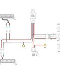 Diagram of LED Light Bar Wiring Harness with Waterproof On Off Toggle Switch, 40A Relay, showing connections for 7 to 40 inch bars.