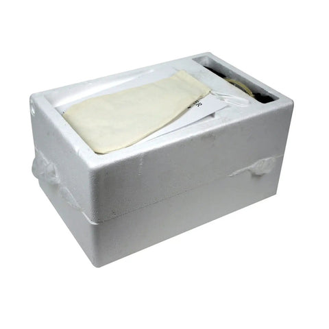 Packaging of the Automatic Coin Sorting Machine And Electronic Currency Counter, showing foam insulation and labeling.