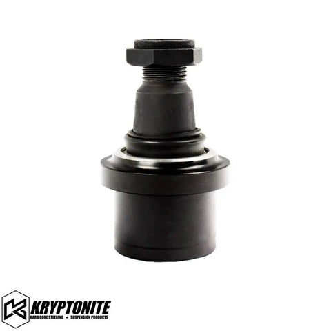 Beefy Heavy Duty Upper And Lower Ball Joint Package For 2014 2020 Ram 2500 3500 4x4 Diesel Trucks With Black Oxide Finish, Corrosion-Resistant Replacement Set, Easy Install, OEM-Grade Fit. Black oxide ball joint close-up with chromoly stud.