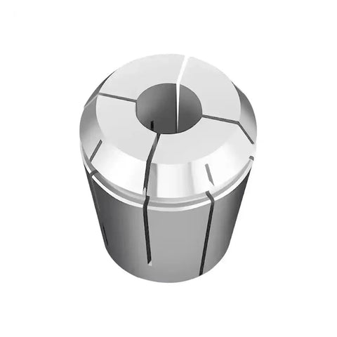 Heavy Duty One Piece Collet Chuck For CNC Milling Tool Holder With Hella Tight Zero Point Zero Zero Five Mm Runout, stainless steel ER collet chuck close-up.