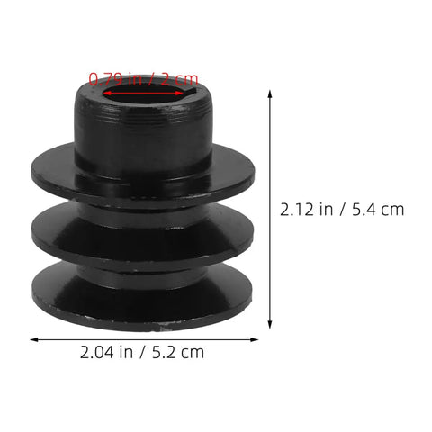 Heavy Duty Double Groove V Belt Pulley For Gas Engine With 20mm Shaft Compatible With Water Pumps And Workshop Tools Smooth Operation Quick Bolt Up Replacement Sheave, black, 2.12 inches high.