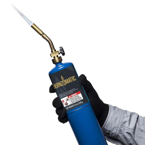 UL2317 Brass Pencil Torch Heads 2 Pack For Small Soldering And Heat Tasks Basic Use Propane Torch Head in gloved hand