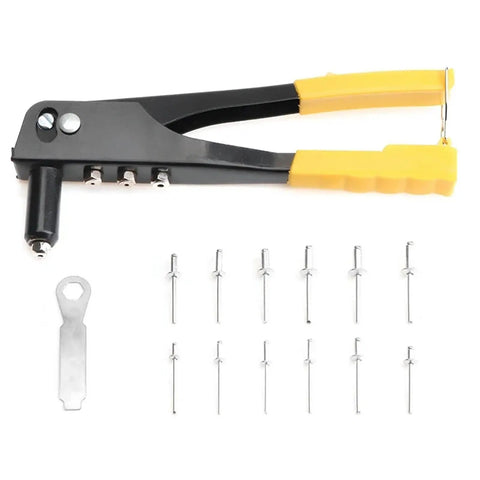 Heavy Duty Riveter Set With Pop Rivet Gun And 120 Piece Blind Rivets Assortment For Metal DIY Projects Pro Grade