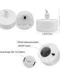 50 Pack Battery Powered Tea Lights LED Flickering Flameless Candles with CR2032 battery and on/off switch
