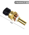 Road Ready Direct Fit Engine Coolant Temperature Sensor Replacement For 19236568, 2.7in size, brass and plastic construction, shown from side.