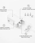 Push To Open Cabinet Touch Latch Spring Rebounder For No Touch Handleless Kitchen And Wardrobe Doors White PP Plastic Compact Size