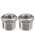 Heavy Duty Stainless Steel Reducer Hex Bushing 2 Inch Male NPT To 1 Inch Female NPT Reducing Pipe Fitting 304 Stainless Corrosion Resistant Adapter Pack Of 2 For Plumbing