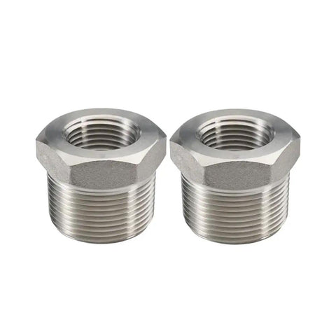 Heavy Duty Stainless Steel Reducer Hex Bushing 2 Inch Male NPT To 1 Inch Female NPT Reducing Pipe Fitting 304 Stainless Corrosion Resistant Adapter Pack Of 2 For Plumbing