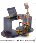 Handmade Metal Software Developer Figurine Hand Welded Recycled Metal Art Desk Accessory For Your Workspace Boss Level Gift 4x3 inches