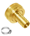 Brass Garden Hose Repair Connector 5/8 Barb To 3/4 GHT Female Adapter For Leak Free Connection Rust Resistant And Built Tough For Quick Hose Fix And Easy Backyard Setup brass hose fitting with clamp