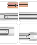Versatile Hex Socket Wrench With Real Slick Hollow Groove Body showing various angles of durable carbon steel construction.