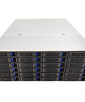 Front view of 4U Rackmount Server Chassis with 24 hot swap 3.5 inch bays and 6 SFF 8087 backplanes supports ATX MATX ITX motherboards