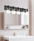 Brushed Nickel 3 Light Vanity Lighting Modern Wall Sconce Over Mirror Industrial Bathroom Light Fixture With Clear Glass Shades