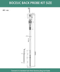 Diagram of Flexible Silicone Spoon Back Probes for Automotive Wiring 4mm Banana Plug Test Leads Compatible 2 Pack size specifications.