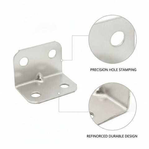 Right Angle Corner Bracket 1.57 x 1.18 Inch Cold Rolled Steel Furniture Reinforcement For Shelves And Cabinets with precision holes