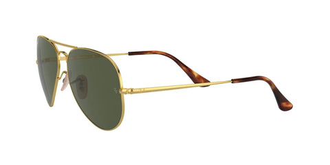 Unisex Aviator Metal II Sunglasses With Gold Frame And G15 Green Lenses, 58mm, Rx Ready Lenses, Case Included, side view
