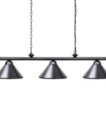Three Light Pool Table Light With Matte Black Shade For Billiards Vintage Retro Kitchen Island Pendant Modern Industrial Chandelier