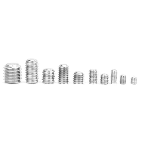 Assorted sizes of 300 Pcs Stainless Steel Set Screws Kit With Hex Socket Headless Fasteners for Home Repair and DIY Projects