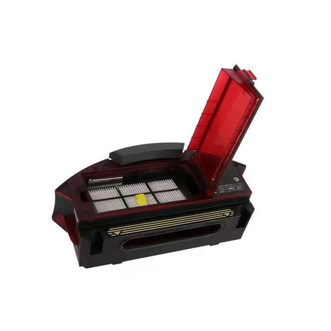 High Capacity Dust Bin Compatible With Irobot Roomba 800 And 900 Series Robot Vacuum Cleaner Replacement Canister opened view showing filter holder.