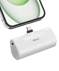 Pocket Sized 4500 Mah Portable Power Bank With 20W Fast Charge And Dual Usb C Ports for quick charging an iPhone.