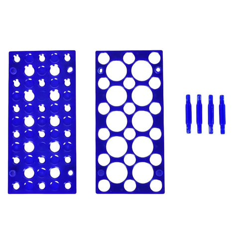 Two Pack 28 Well Test Tube Rack For 10ml 15ml And 50ml Tubes, Detachable Lab Tube Holder With Easy Snap Assembly, blue components