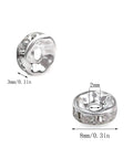 200 Pcs Crystal Rondelle Spacer Beads 8mm Silver Plated For Jewelry Making And Beadwork Bling Ready Sparkle