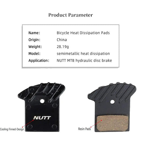 Hydraulic Disc Brake Pad Set For Bicycle And Scooter, 4 Pairs Of Semi Metallic Resin Pads With Heat Dissipation on display