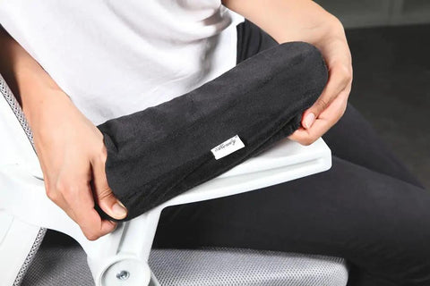 Ergonomic Memory Foam Armrest Pads For Office And Gaming Chairs, Comfy Elbow And Forearm Cushions, Black, Stretch Fit Installation